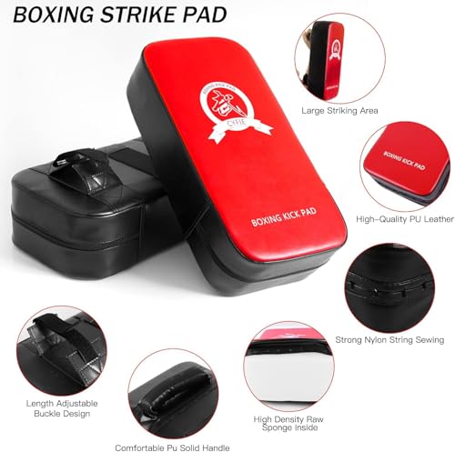 Image of 3-in-1 Boxing Training Set, Punching Mitts, Kick Pad and Target Paddle | Martial Arts Target Training Paddle for Taekwondo Karate MMA, Boxing Equipment Sparring for Kids, Teens & Women