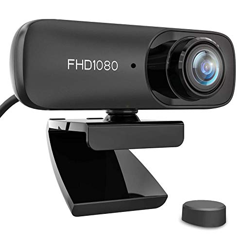 Kdely Webcam PC Full HD 1080P con Micrófono Estéreo Reducción de Ruido Web Cámara con Cover Portátil USB 2.0 Corrección de Iluminación Automática para Windows/Videollamadas/Conferencia/Grabación