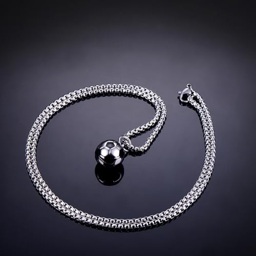 Rnivida 3D Soccer Necklace - Solid Stainless Steel Ball Pendant for Fans Team Jewelry Gift2