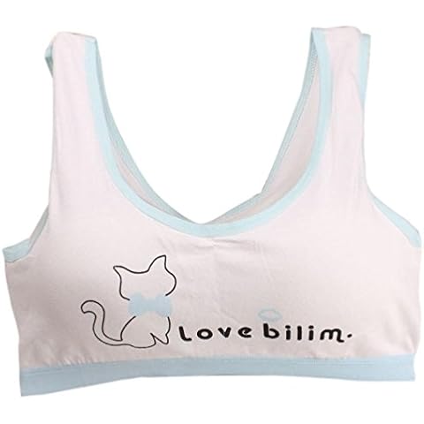 LNGRY New Lovely Girls Printing Underwear Bra Vest Children Sport Underclothes (Light Blue) Cover
