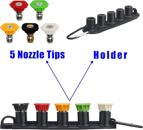 M MINGLE Replacement Pressure Washer Gun with Extension Wand, M22 15mm or M22 14mm Fitting, 5 Nozzle Tips, 40 Inch, 4000 PSI