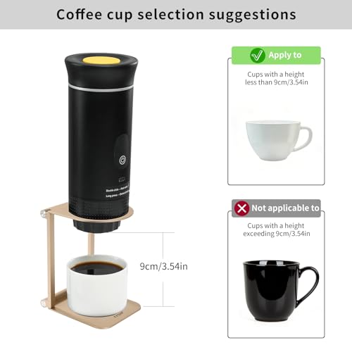 Image of Pour Over Coffee Maker Stand,Foldable Portable Electric Espresso Machine Stand,Holder for Coffee Grinder,Universal Dripper,V60 Dripper,Travel Coffee Maker, Press Round&Golden