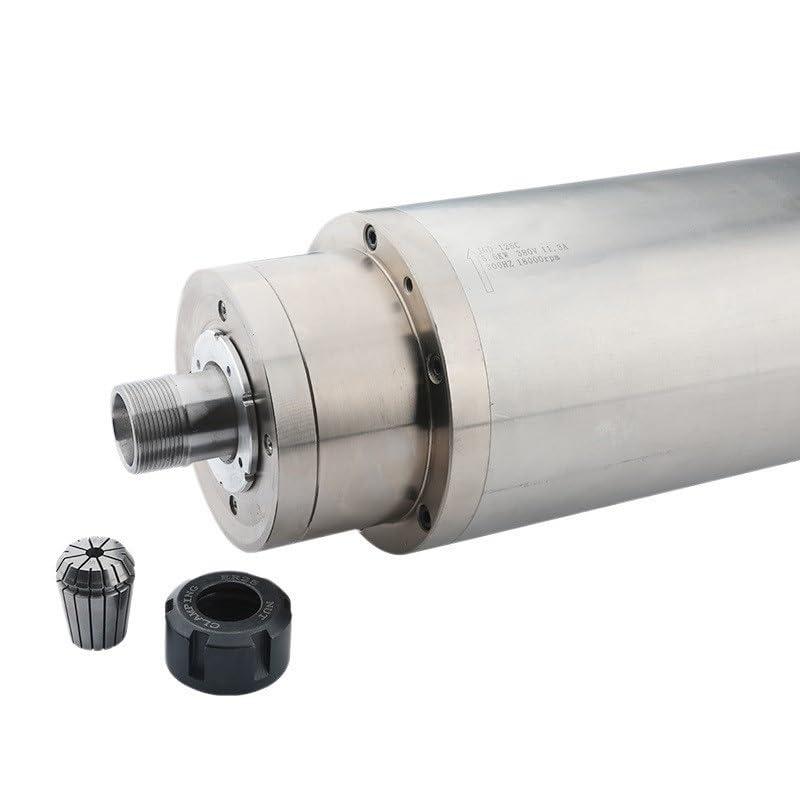 WAAZVXS 125C-5.5KW Spindle Motor ER25 Woodworking Water Cooling Spindle 380v/220v Diameter 125mm for CNC Engraving Machine(Color:5.5kw 220V)