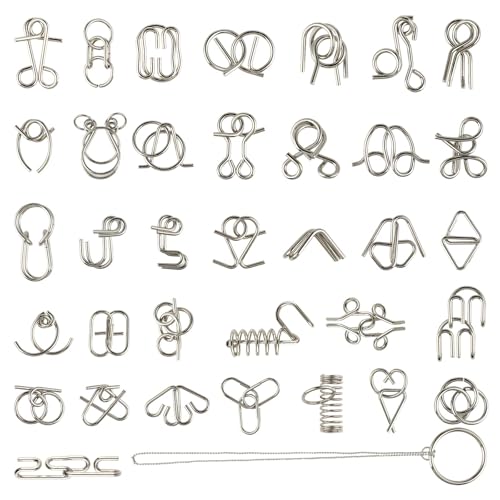 Kievano Rompecabezas de Metal de 36 Piezas | Construcción de Acero Resistente | Juego Educativo para niños y Adultos | Mini Puzzle con Instrucciones