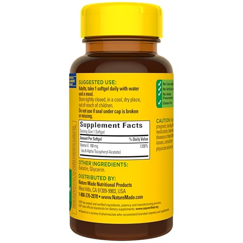 Nature Made Vitamin E 180 mg (400 IU) dl-Alpha, 100 Softgels - image 8