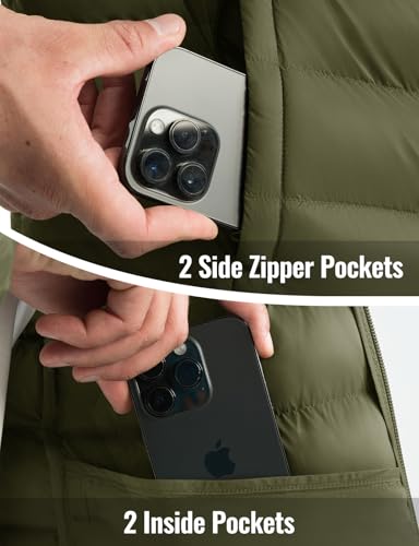 Image of Rdruko Men's Puffer Jacket with Detachable Hood Lightweight | Water Resistant, Insulated, Winter Puffy Coat, 4 Pockets
