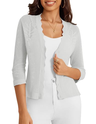 a.Jesdani Women's Shrug Sweaters Open Front Short Sleeve Rib Knit Bolero Open Front Cardigan S-1X