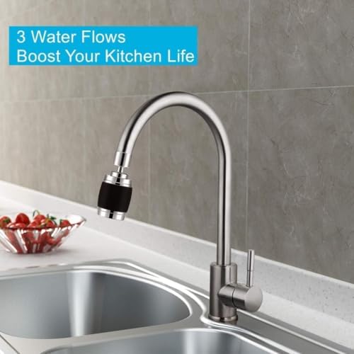 Image of Marve Flexible Tap Extender for Kitchen Sink - 360 Rotating Faucet Attachment, Splash-Proof, Water-Saving, Easy Installation, Universal Fit Nozzle for Washings (Style C)