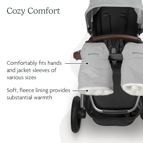 Image of UPPAbaby CozyHandmuff - Easily Attaches to Stroller Handlebars - Ultra-Plush, Weather-Proof Hand Protection - Lucy (Rosewood Melange)