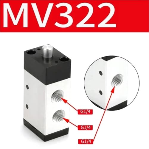 Válvula de control de interruptor de aire mecánico y manual MV322 de 5 vías 3