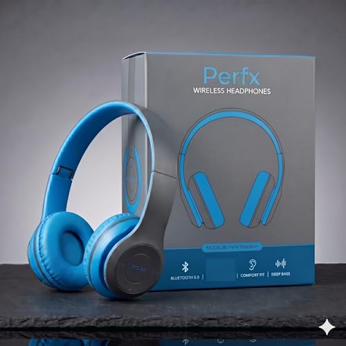 Image of Wireless Bluetooth Headphones with Deep Bass Sound, Foldable Design, Comfortable Cushioned Earpads, Built-in Mic for Music & Calls, Average Battery(1-3 Hours) Backup, Stylish Everyday Use