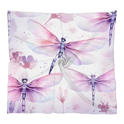 Dragonfly Silk Like Head Scarf for Women Silk Satin Neck Scarf 23.6
