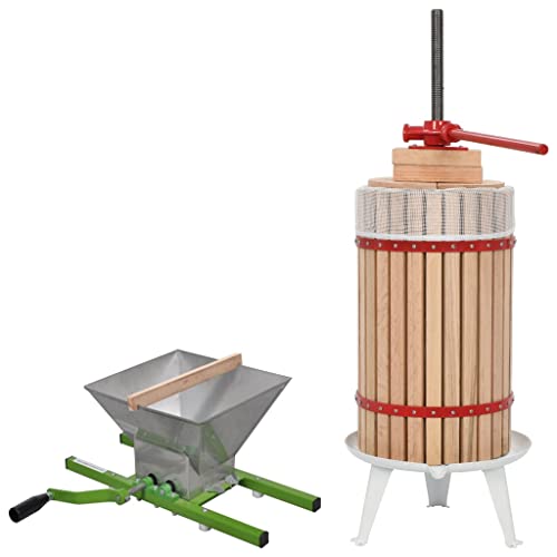 vidaXL Conjunto de Prensa y Trituradora de Frutas y Vinos 2 Piezas Tradicional Hobbies Artes Creativas Ocio Producción de Vino o Sidra Fácil Manejo
