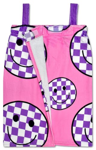 iscream Big Girls' Silky Soft Plush Spa Wrap for Home, Travel, Summer Camp - Bold & Bright Collection3