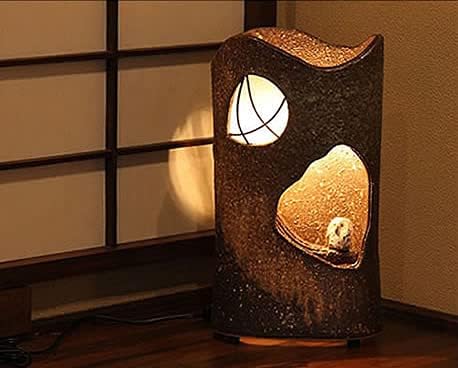 ＊『希少品』夢灯り 信楽焼 フロア照明 (台付き) 希少品』夢灯り 信楽焼 フロア照明 (台付き) - フロアスタンド人気