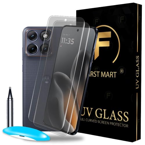 Image of FIRST MART Matte UV Tempered Glass for Motorola Edge 70 Fusion & Edge 70 Pro 5G, 2 Pack | Anti-Glare Curved Screen Protector, 9H Scratch Resistant, Fingerprint Compatible, Case-Friendly