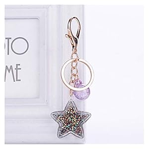 Hongtai Sleutelhanger stereo sleutelhanger mobiele telefoon tas auto hanger sleutelhanger transparant hart-vormige schattige liefde toets toegang (Color : 7)