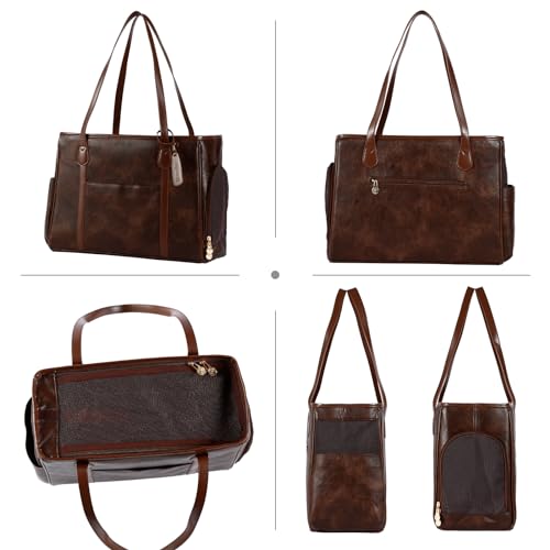 Monanller M-NKCWB-06 Stylish Dog Purse Carrier, Leather Pet Carrier Bag thumb #2