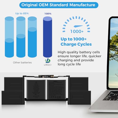 Image of A2113 Battery,A2141 Battery Replacement for MacBook Pro 16 Inch A2141 Retina Series (Year 2019 2020) EMC 3347(Upgraded High Performance 8790mAh 11.36V 98.8Wh)
