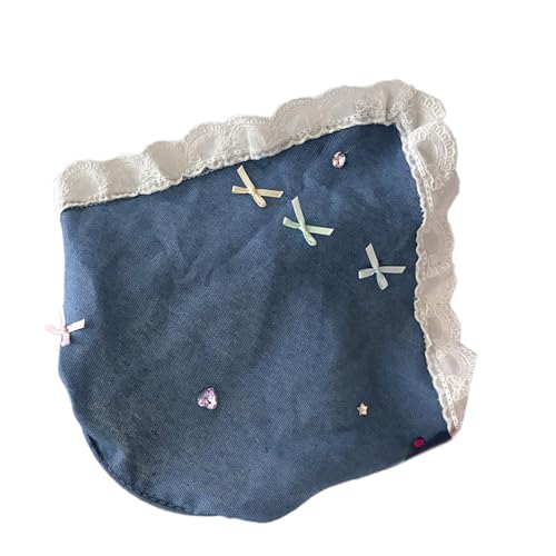 Girl Lace Trim Bandana Hair Kerchiefs Tie Back Headwrap Lovely Bowknot Decals Breathable Turbans For Girls Photo Tool Headsca3