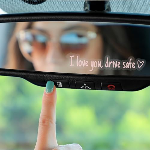 Image of 4 Pcs I Love You Drive Safe Mirror Sticker,I Love You Drive Safe Sticker for Women Men Car Accessories
