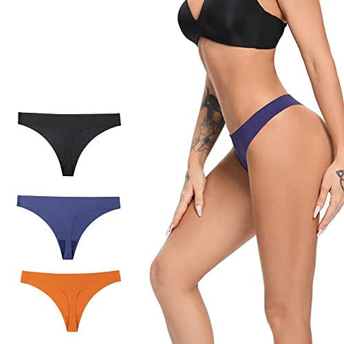 Nahtlose sexy Tangas für Damen, 3er-Pack, Set mit G-String, Höschen, Unterwäsche, C, Large Cover