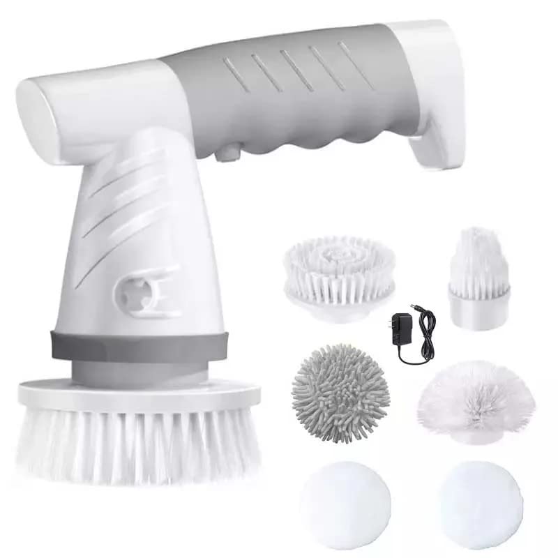 Sponsored Ad – Cordless Electric Spin Bathroom Scrubber, Handheld Rechargeable Shower Scrubber for Cleaning Tub/Tile/Floor/Sink/Window, with 4 Replaceable Cleaning Brush Heads