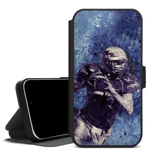 Handyhülle aus Leder schwarz kompatibel mit Apple iPhone 7 Klapphülle mit Ständer Flip Case Sport Fußballer American Football Handyhülle aus Leder schwarz kompatibel mit Apple iPhone 7 Klapphülle mit Ständer Flip Case Sport Fußballer American Football