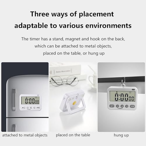 GH 99 Hours Digital Timer, Silent, Sound, Vibriting, Countdown, Count Up, Loop, Alarm, Clock, Small Timer for Study, Classroom, Office, Meditation, Lab, Sleep, Desk - Image 5