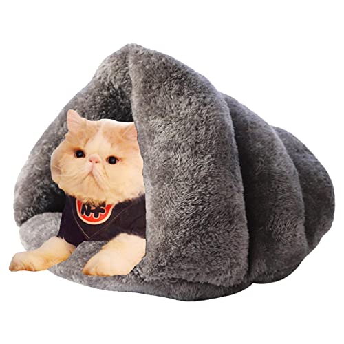 Lit de grotte pour animaux de compagnie, Lit doux et chaud en polaire épaisse pour chien, Fausse Fourrure Cuddler Rond Confortable Auto-Chauffant Lit Pour Animaux De Compagnie Pour Chat Chiot Rianpesn Cover