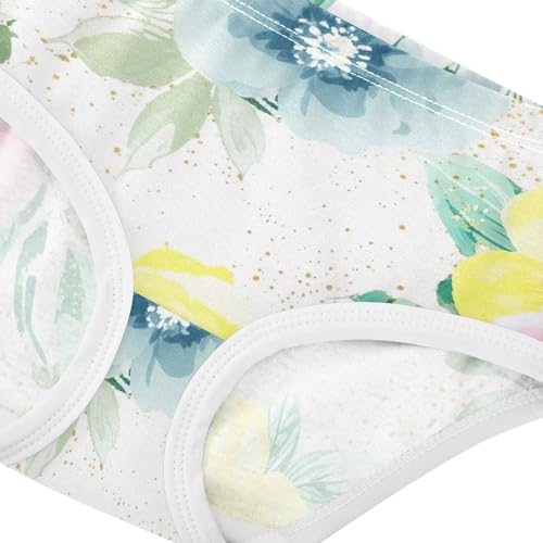 Girls Underwear Toddlers 2t Cotton Cute Panties Girl Fun Print Kids Briefs Undies Elegant Watercolor Flowers4