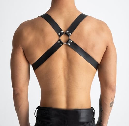 Men's Sexy Shoulder Belt Adjustable Punk Breastplate Chest Belt Goth Waist Harness Tough Guy Cross Body Straps3