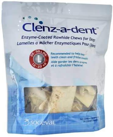 CLENZ-A-DENT Clenzadent Rawhide Chews for Dogs Large (30 ct)