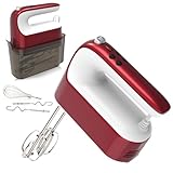 Yomelo 9-Speed Digital Hand Mixer Electric, 400W Powerful DC Motor, Baking Mixer Handheld with Snap-On Storage Case, 5 Stainless Steel...