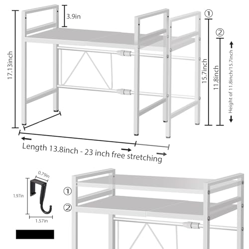 50% Off Microwave Oven Rack Expandable Adjustable Metal Storage Shelf