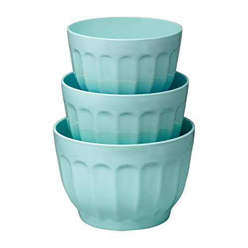 Gourmet Art 4-Piece Latte Heavyweight and Durable Melamine Prep and Serve Mixing Bowl Set, Blue, Home Essentials Cooking and Baking Tools, for Dry and Liquid Ingredients Kitchen and Everyday Use