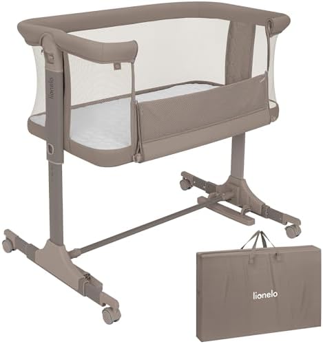 Lionelo Pari Beistellbett 3in1, 6-Fach höhenverstellbar | Neigung...