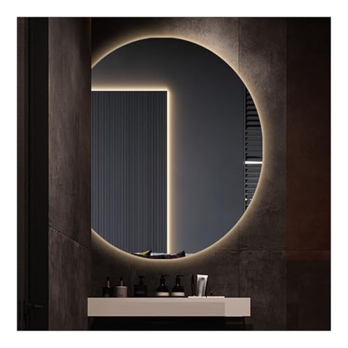Backlit Decorative Mirror,Semi Circle LED Bathroom Wall Mirror,with Dimmable Brightness,for