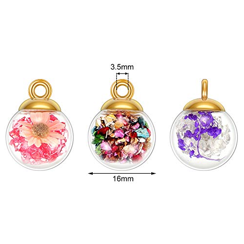 88 Pieces 16 Mm Mixed Glass Ball Pendants Crystal Charm Diy Jewelry Making Pendants With Rhinestone Bead, Resin Drill And Dried Flowers For Craft Supplies (Classic Style) #TOP1