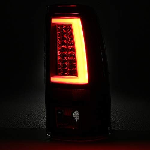 AKKON - For 99-02 Chevy Silverado 1500 2500 HD 99-06 GMC Sierra Black LED Tube Tail Lights + Smoked LED 3Rd Brake Lamp Combo