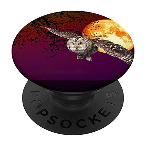Full Blood Moon and Owl PopSockets Swappable PopGrip Cover