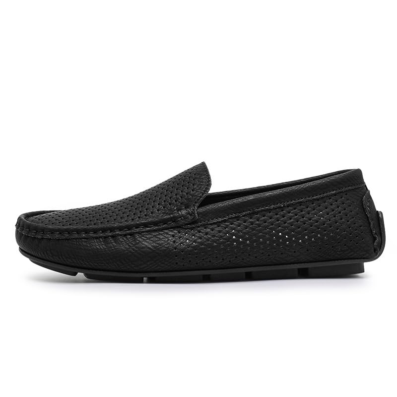 Loafers for Men Round Toe Breathable Perforated PU LeatherDriving Style Loafer2