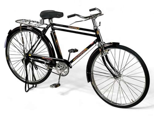 ALBADER Indian Bicycle 26/28 Inch Original Indian Made Bicycle Road Bike With Wheel Lock Rear Iron Seat Adult Bike With Large Medical Seat Classic Design Bike For Everyday Commuting (28 Inch)