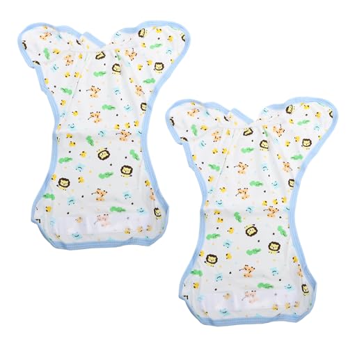 Beatifufu Pantalones de Pañal Lavables para Ñiño 2 Piezas, Braguitas de Entrenamiento Transpirables de Algodón para Recién Nacidos 0-2 Años Estampado de León y Cocodrilo, Antifujo y Cómodos