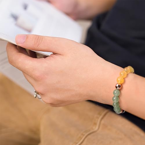 Strong Healing Crystal Bracelet 8MM Genuine Stone Bracelet Lucky Beaded Bracelet Chakra Bracelet 6.5 inch Positive Energy Bracelet Inspirational Gifts for Women Mom3