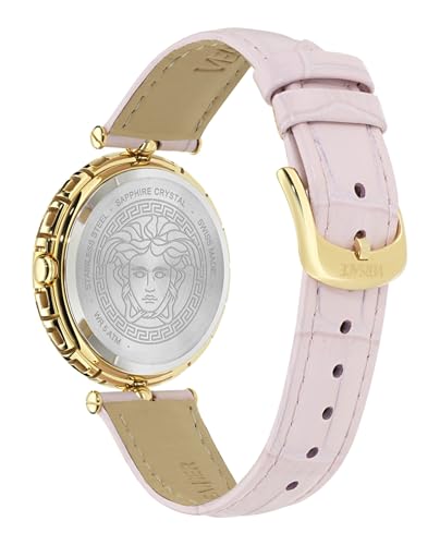 Versace Medusa Heritage Collection Luxury Womens Watch Timepieces with a Pink Strap and Dial Featuring a Gold Case3