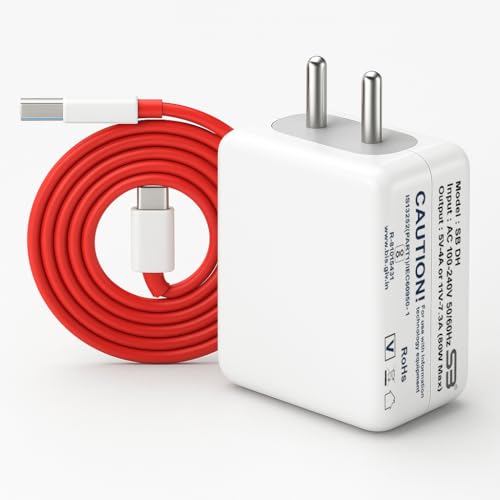 Image of SB 80W SuperVOOC Fast Charger with USB to Type C Cable | 7.3A Mobile Charger Adapter | Supports VOOC, Warp, Dash, Dart & Super Fast Charging | Compatible for OnePlus, Realme, Oppo Smartphones.