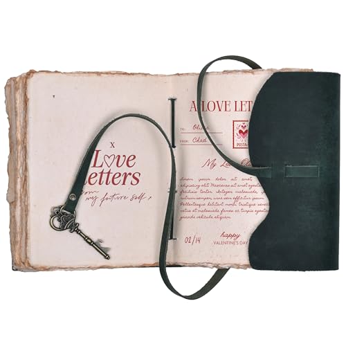 Image of LEATHER VILLAGE Mens Leather Journal Key Lock, Turquoise 6x4.
