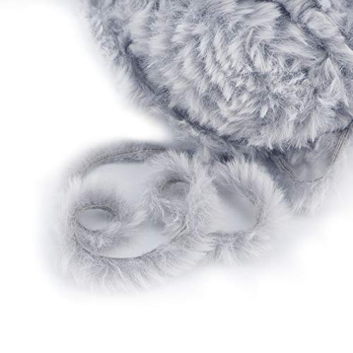 Niceec 2 Skeins Super Soft Fur Yarn Chunky Fluffy Faux Fur Yarn Eyelash Yarn For Crochet Knit-Total Length 2×32M(2×35Yds,50G×2)-Light Grey #TOP2