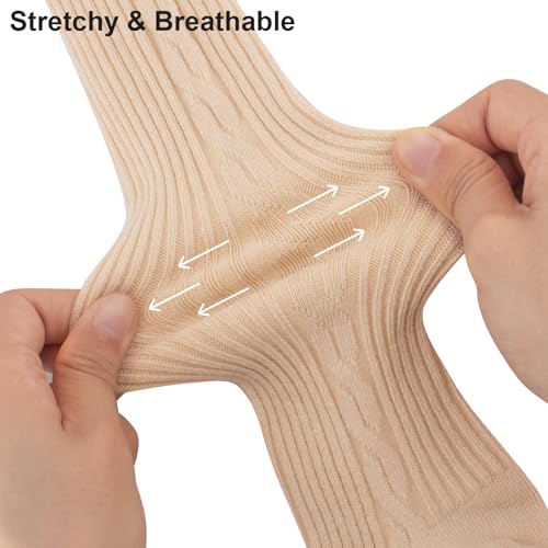 Meeshine Baby Girls Cable Knit Tights Soft Cotton Footed Leggings Toddler Ribbed Pantyhose Winter Warm Pantyhose3